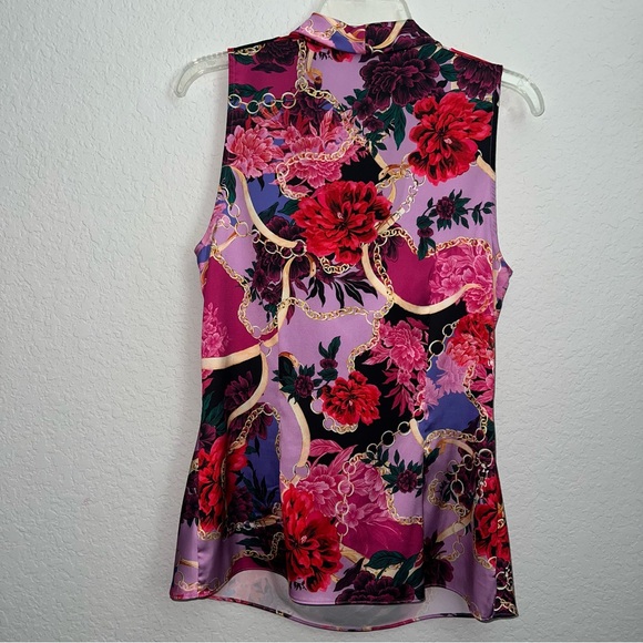 Boston Proper Floral Status Marilyn Cowl Neck Charmeuse Blouse - Picture 5 of 5